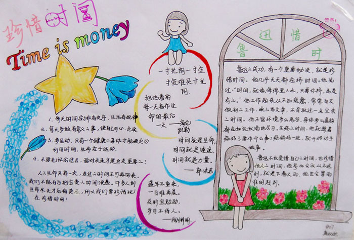有關(guān)珍惜時(shí)間的手抄報(bào)，時(shí)間就是金錢