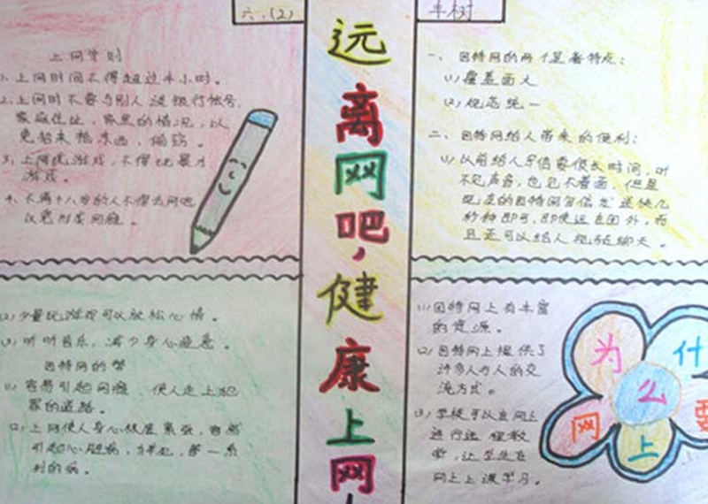 文明上網(wǎng)手抄報(bào)，遠(yuǎn)離網(wǎng)吧