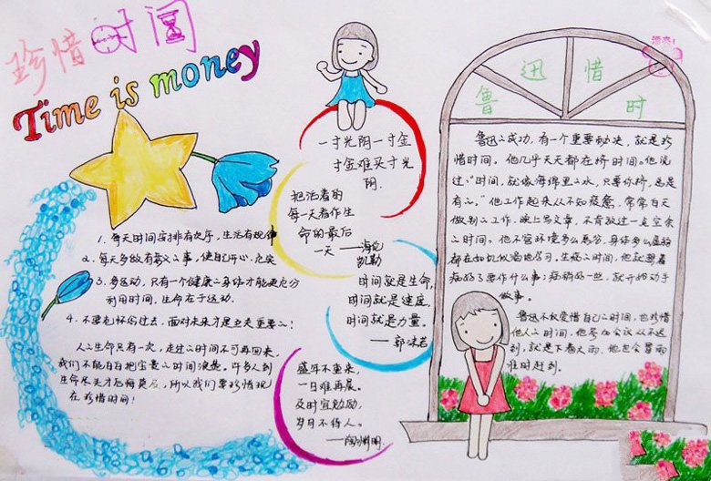 珍惜時間手抄報圖片大全，一寸光陰一寸金（6張）