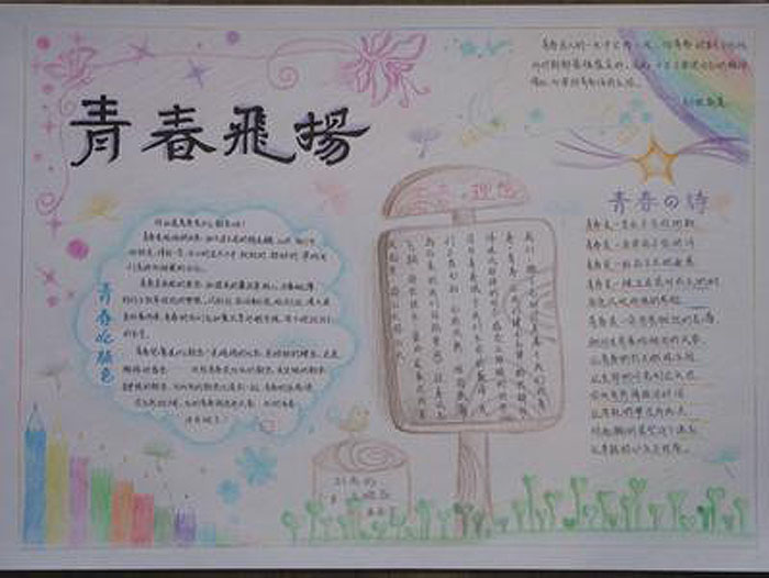 青春理想手抄報(bào)，青春飛揚(yáng)