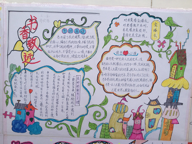 陽光成長(zhǎng)手抄報(bào)圖片，書香致遠(yuǎn)