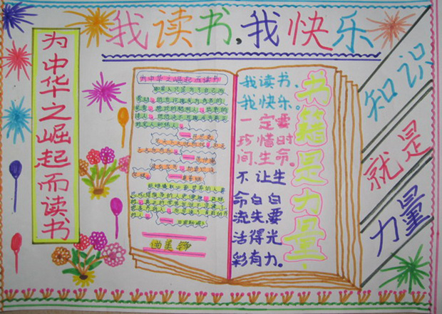 陽光讀書手抄報，知識就是力量