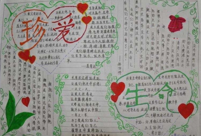 關(guān)于珍惜生命的手抄報(bào)，人生似一束鮮花