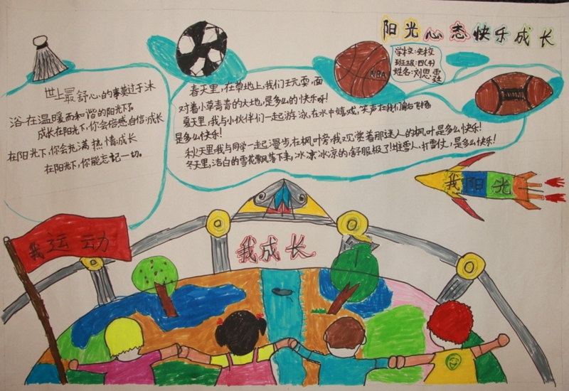 陽光心態(tài)快樂成長手抄報