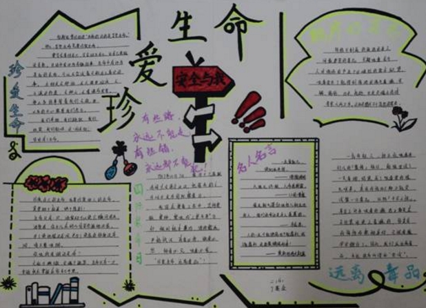 珍愛生命手抄報，生命誠可貴