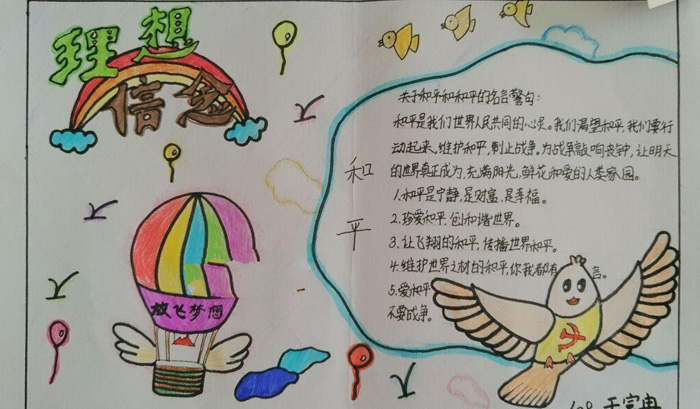 人生理想手抄報圖片，我的理想信念