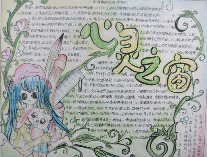 陽光心態(tài)健康成長手抄報(bào)，心靈之窗
