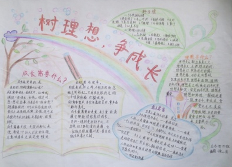 樹理想手抄報(bào)，人生的路漫長(zhǎng)而多彩