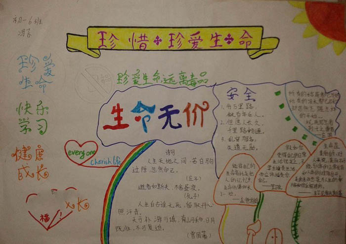 珍惜生命手抄報(bào)大全，珍惜珍愛生命