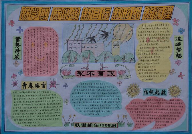 新學(xué)期新氣象手抄報(bào)，新學(xué)期新計(jì)劃