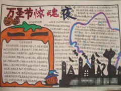 2017年萬(wàn)圣節(jié)手抄報(bào)，南瓜燈搗蛋鬼