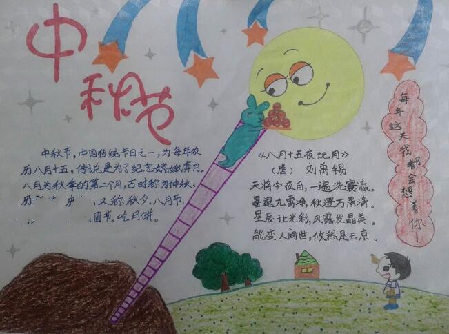 中秋節(jié)手抄報圖片簡單又漂亮，團圓在中秋