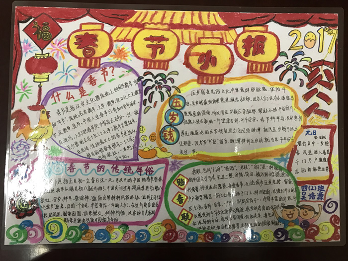 春節(jié)手抄報(bào)簡(jiǎn)單又漂亮，春節(jié)小報(bào)