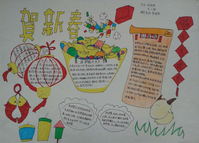 有關(guān)2019年春節(jié)的手抄報(bào)，賀新春