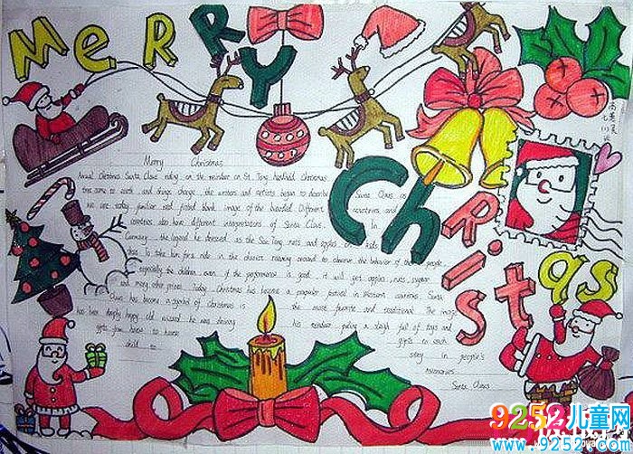 漂亮的圣誕節(jié)英語(yǔ)<a href=http://www.inspiredelm.com/shouchaobao/ target=_blank class=infotextkey>手抄報(bào)</a>圖片，快樂(lè)的圣誕節(jié)（6張）
