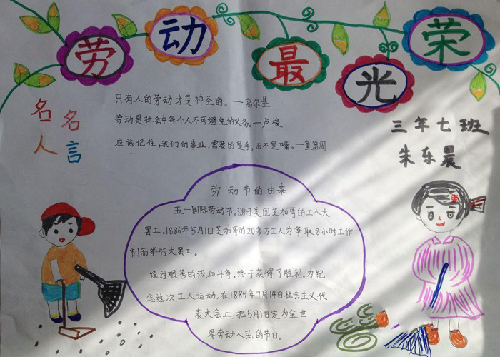 勞動節(jié)手抄報圖片，五一國際勞動節(jié)