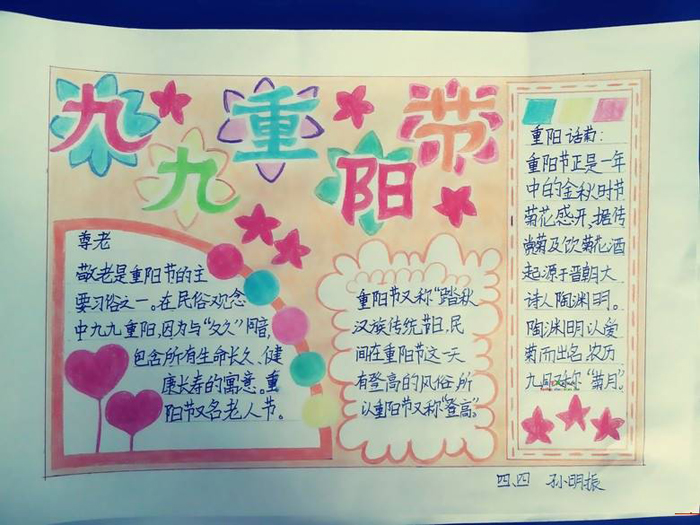 九九重陽節(jié)手抄報圖片，重陽話菊