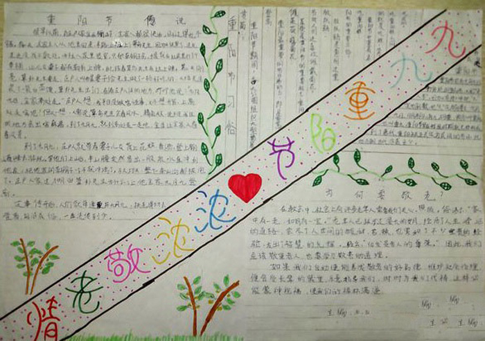 九九重陽節(jié)手抄報圖片，濃濃敬老情