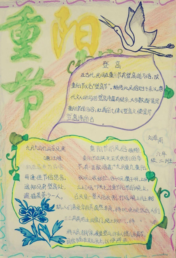 九九重陽(yáng)節(jié)手抄報(bào)圖片，重陽(yáng)登高