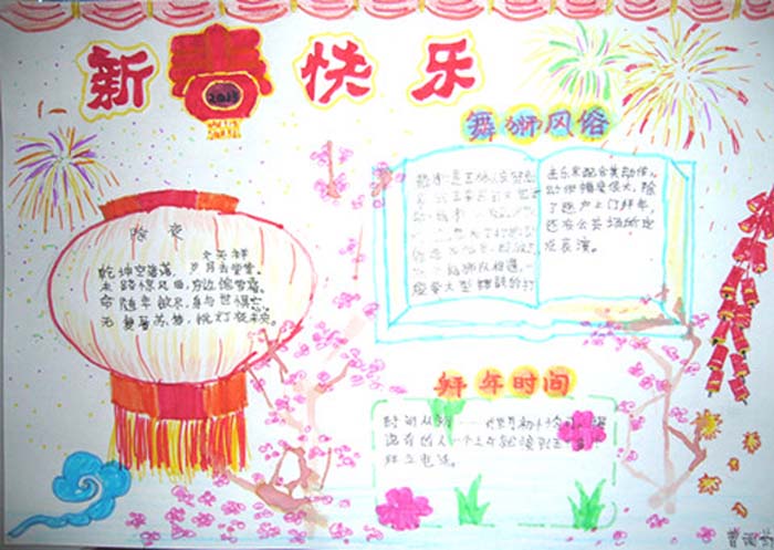 2020年關(guān)于春節(jié)的手抄報(bào)，新春快樂