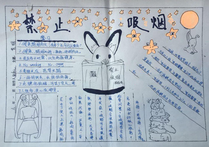 世界無(wú)煙日手抄報(bào)圖片，禁止吸煙