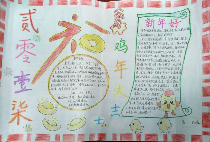 2017年雞年手抄報(bào)，雞年大吉