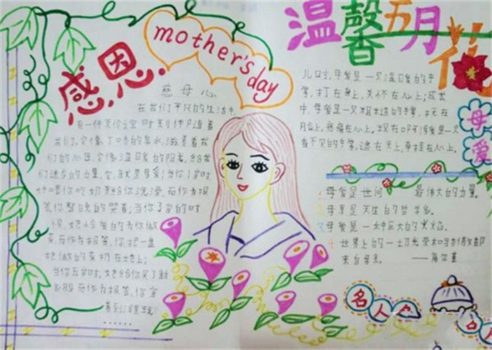 溫馨五月，母親節(jié)手抄報(bào)
