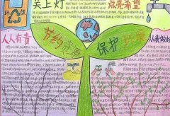 世界環(huán)境保護日手抄報，節(jié)約資源保護環(huán)境