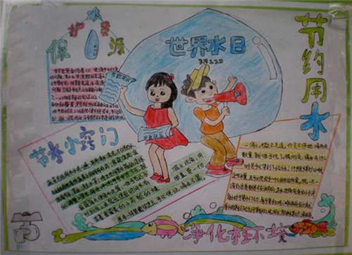 2019年世界水日手抄報圖片大全，節(jié)水小竅門