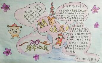 2019年春節(jié)手抄報簡單漂亮，豬年如意
