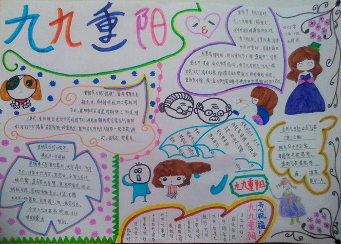小學(xué)生重陽(yáng)節(jié)手抄報(bào)圖片，九九重陽(yáng)