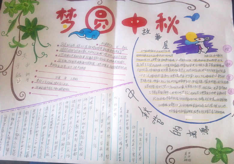 中秋節(jié)手抄報，夢圓中秋