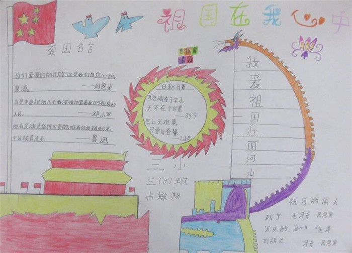 國(guó)慶節(jié)手抄報(bào)，祖國(guó)在我心