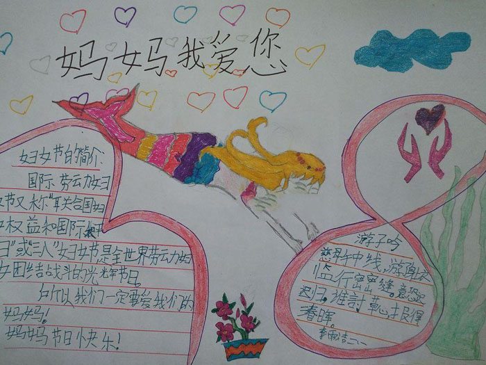 2020年三八婦女節(jié)手抄報(bào)圖片，媽媽我愛你