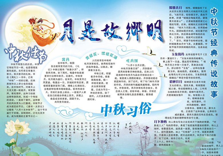 2019年中秋節(jié)手抄報圖片大全，中秋月圓倍思親(8張)