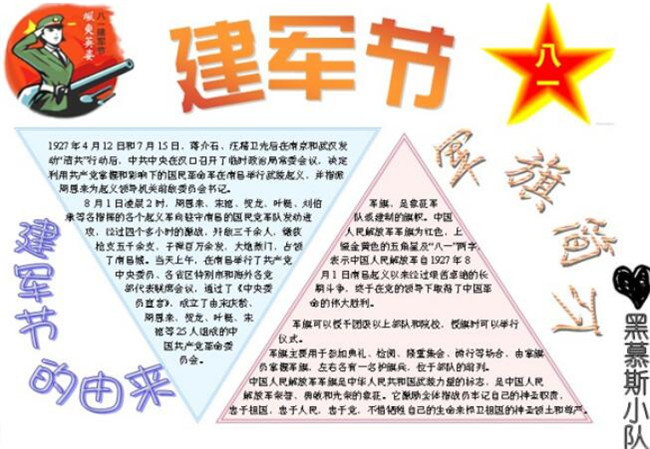 建軍節(jié)的手抄報，軍旗簡介