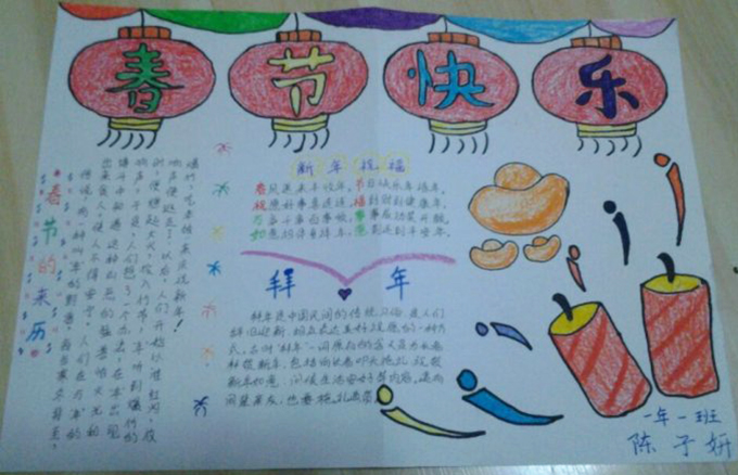 春節(jié)手抄報(bào)圖片，新春快樂