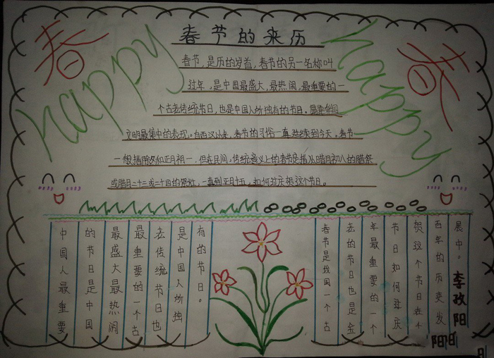 2018狗年春節(jié)手抄報圖片，新春到