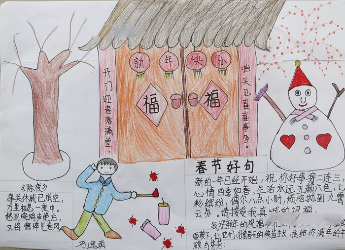 關(guān)于2020年春節(jié)手抄報，開門迎春
