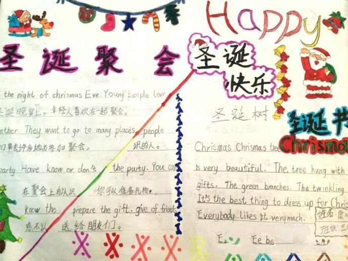 2019年小學(xué)生圣誕節(jié)手抄報圖片，圣誕聚會