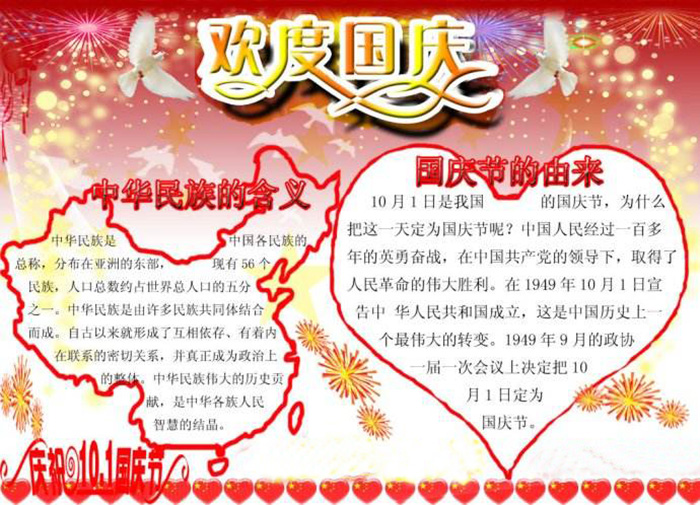 簡單好看的國慶節(jié)手抄報圖片