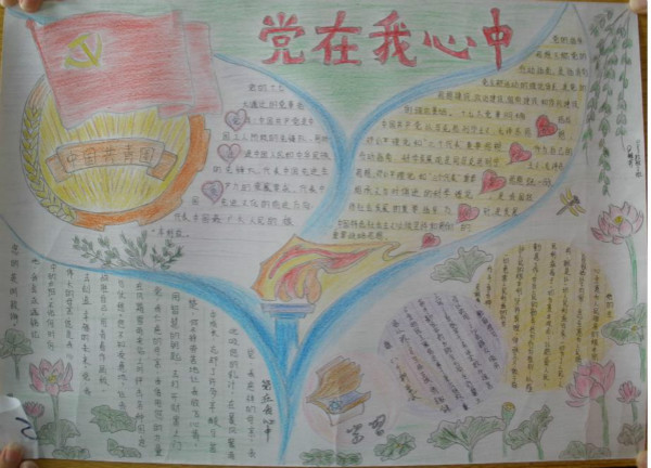 五年級建軍節(jié)黑板報，黨在我心中