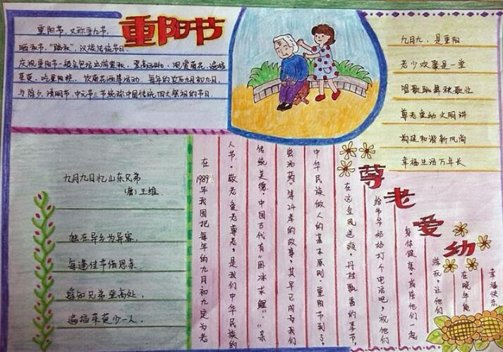 小學(xué)生歡慶重陽(yáng)節(jié)手抄報(bào)，今又重陽(yáng)尊老愛(ài)幼