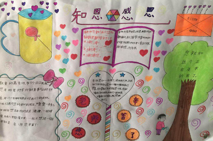 漂亮的教師節(jié)手抄報(bào)，知恩感恩