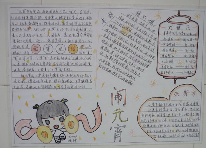 2020年元宵節(jié)手抄報圖片，鬧元宵