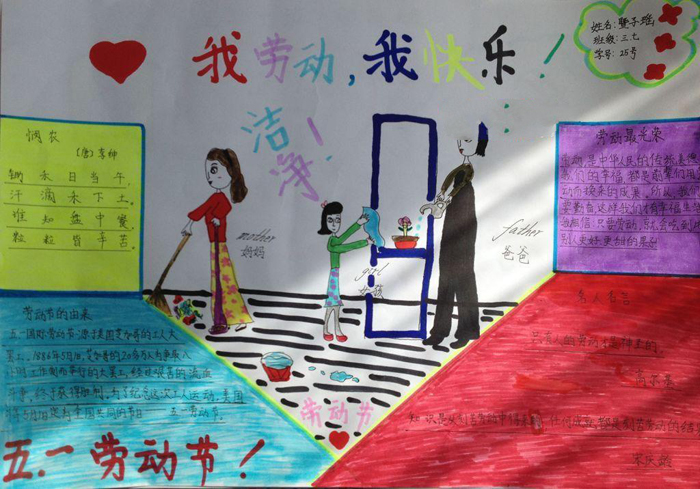 勞動節(jié)手抄報圖片，我勞動我快樂