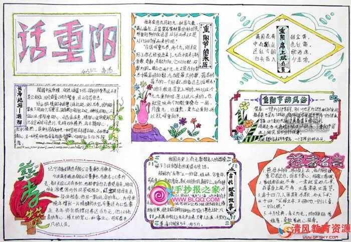 小學(xué)生重陽節(jié)<a href=http://www.inspiredelm.com/shouchaobao/ target=_blank class=infotextkey>手抄報</a> 話重陽