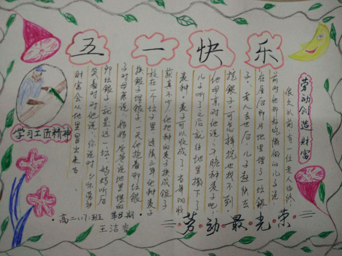 五一勞動節(jié)手抄報圖片，五一快樂