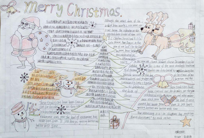 2019年圣誕節(jié)手抄報(bào)圖片大全，Merry Christmas