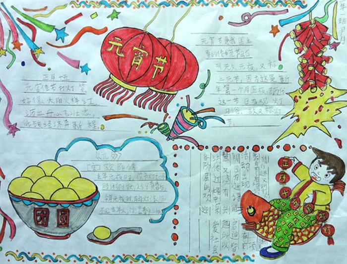 2020年元宵節(jié)手抄報圖片，元宵習(xí)俗